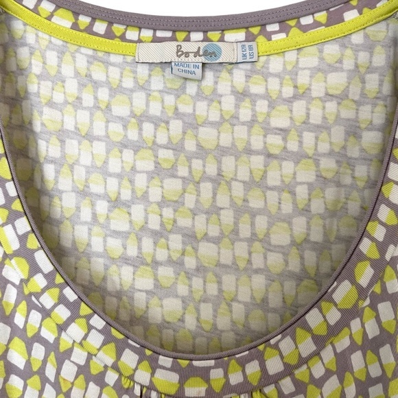 Boden Margot Jersey Dress Citrus Geo Pattern Scoop Neck Cap Sleeves Boho Size 8 - Picture 7 of 7